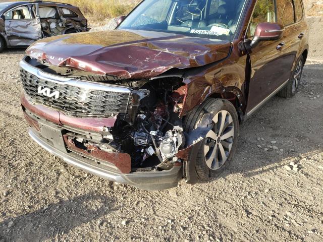 5XYP6DHC5NG261810 - 2022 KIA TELLURIDE BURGUNDY photo 9