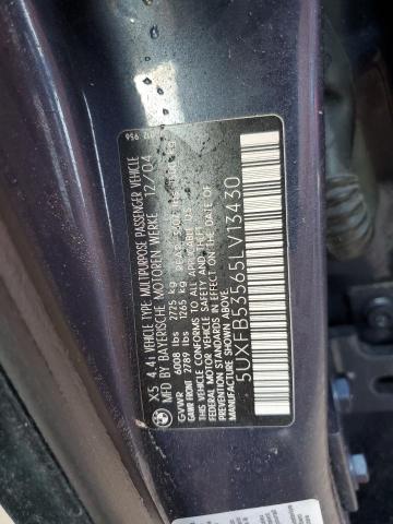 5UXFB53565LV13430 - 2005 BMW X5 4.4I BLUE photo 10