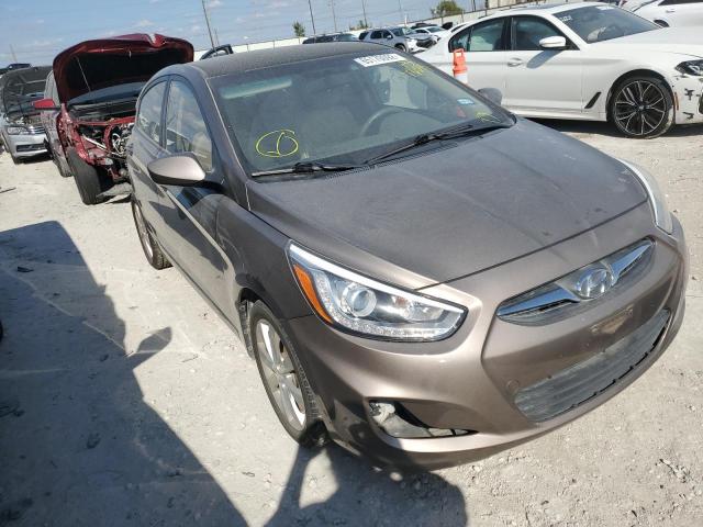 KMHCU4AEXEU732893 - 2014 HYUNDAI ACCENT TAN photo 1