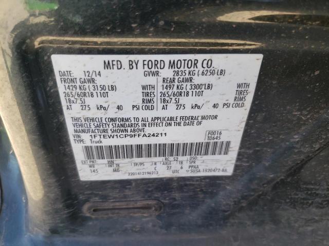 1FTEW1CP9FFA24211 - 2015 FORD F-150 SUPE GRAY photo 10