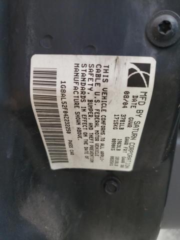 1G8AL52F04Z232250 - 2004 SATURN ION LEVEL Boz foto 10