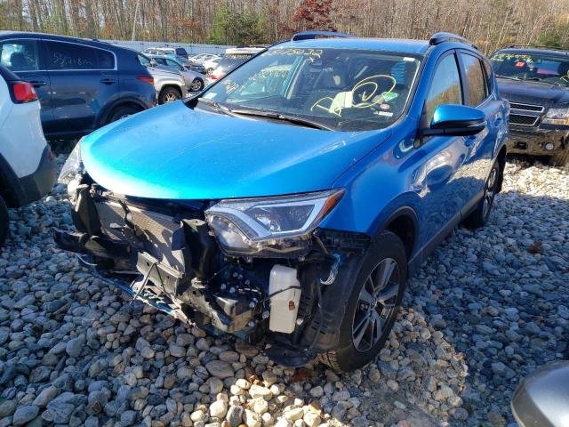 JTMRFREV4JD226132 - 2018 TOYOTA RAV4 ADVEN BLUE photo 2