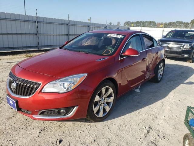 2G4GN5EX3F9193788 - 2015 BUICK REGAL PREM RED photo 2