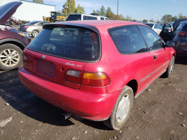 2HGEH2342NH543377 - 1992 HONDA CIVIC CX RED photo 4