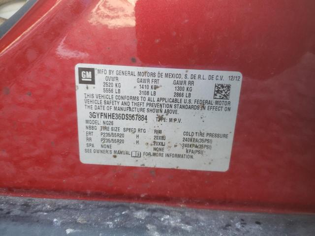 3GYFNHE36DS567884 - 2013 CADILLAC SRX PERFOR 勃艮第红 照片 10