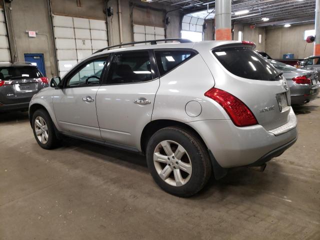 JN8AZ08T36W411802 - 2006 NISSAN MURANO SL SILVER photo 2