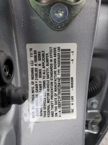 19XFC1F7XHE204142 - 2017 HONDA CIVIC EXL Gümüş foto 10
