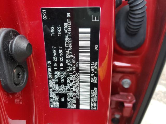 JTJDARDZ3M5025346 - 2021 LEXUS NX 300 BAS RED photo 10