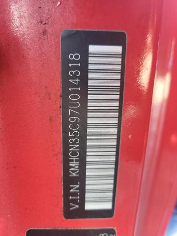 KMHCN35C97U014318 - 2007 HYUNDAI ACCENT BAS RED photo 12