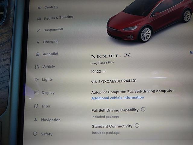 5YJXCAE23LF244401 - 2020 TESLA MODEL X RED photo 10