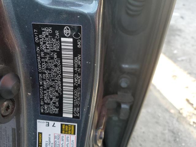 JTDKARFP0H3050941 - 2017 TOYOTA PRIUS PRIM 灰色 照片 10