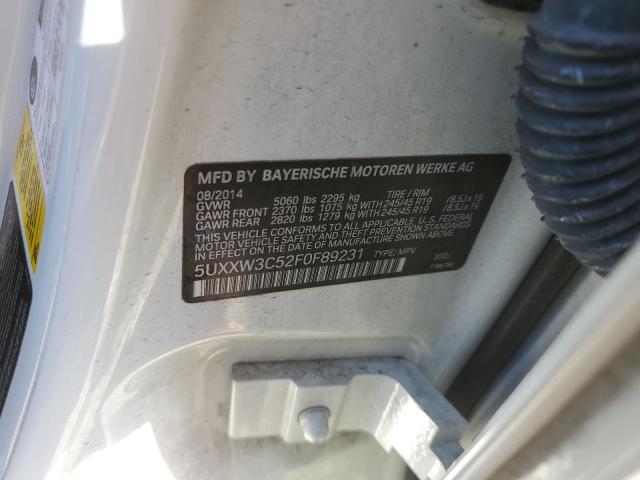 5UXXW3C52F0F89231 - 2015 BMW X4 XDRIVE2 Biały zdjęcie 10