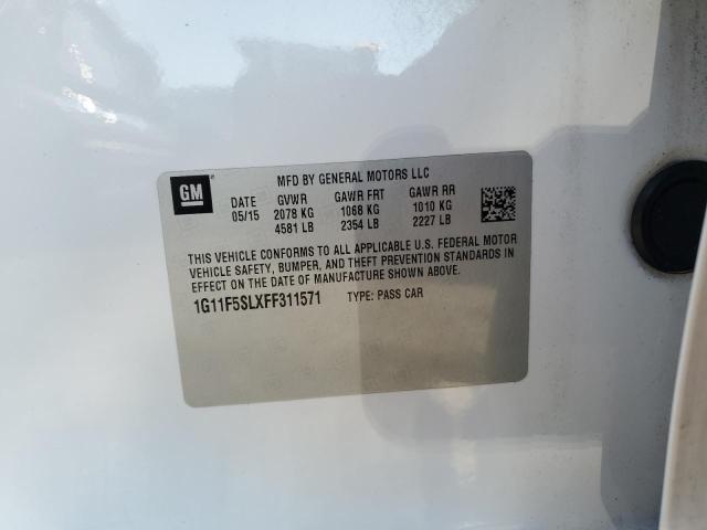 1G11F5SLXFF311571 - 2015 CHEVROLET MALIBU LTZ თეთრი ფოტო 10