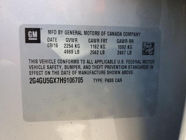 2G4GU5GX7H9106705 - 2017 BUICK REGAL GS Күміс фото 10