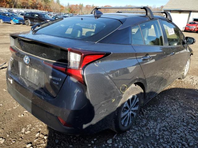 JTDL9MFU1M3029676 - 2021 TOYOTA PRIUS LE GRAY photo 4