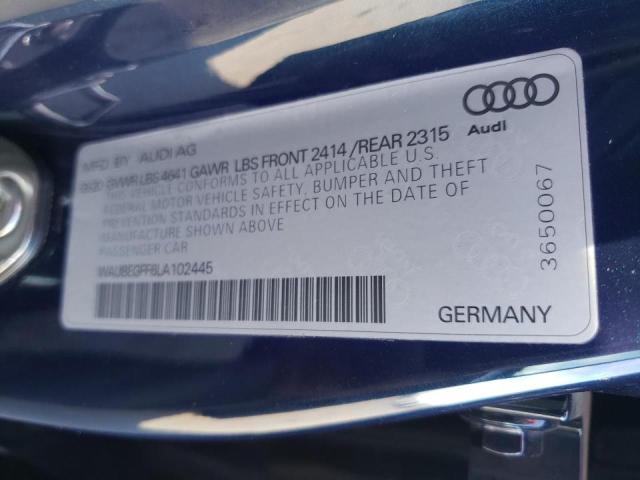 WAUBEGFF6LA102445 - 2020 AUDI A3 S-LINE BLUE photo 10