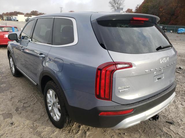 5XYP2DHC0NG213577 - 2022 KIA TELLURIDE SILVER photo 3