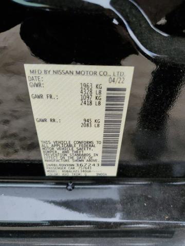 1N4BL4DVXNN367243 - 2022 NISSAN ALTIMA SV BLACK photo 10