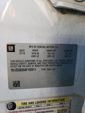 1G1ZC5E03AF192011 - 2010 CHEVROLET MALIBU 1LT 白色 照片 10