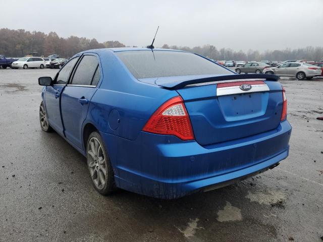 3FAHP0JA8BR105089 - 2011 FORD FUSION SEL BLUE photo 3