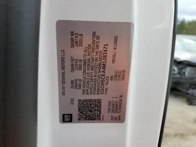 1GCHSCEA4M1283471 - 2021 CHEVROLET COLORADO L WHITE photo 10