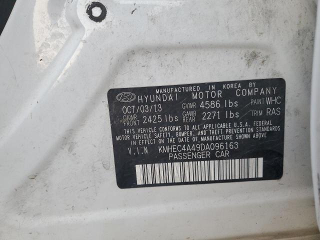 KMHEC4A49DA096163 - 2013 HYUNDAI SONATA HYB WHITE photo 10