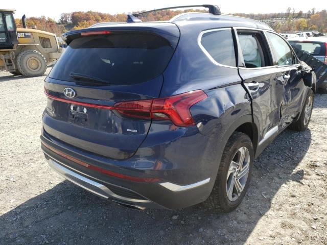 5NMS3DAJ0NH443075 - 2022 HYUNDAI SANTA FE BLUE photo 4