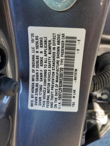 19XFC2F83ME200720 - 2021 HONDA CIVIC SPOR GRAY photo 10