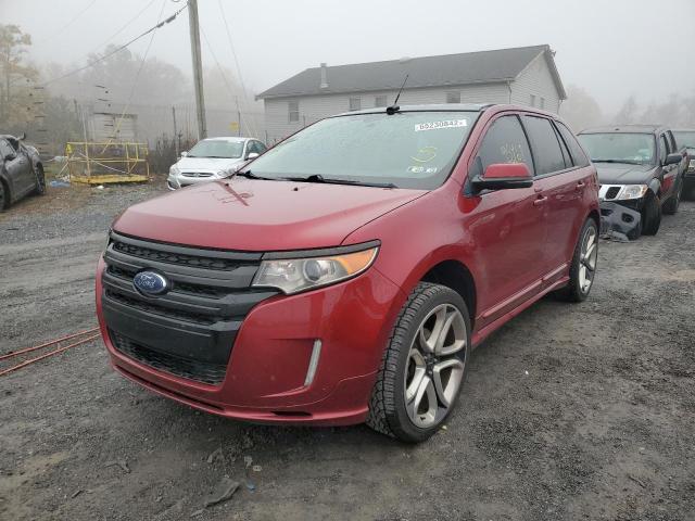 2FMDK4AK7DBB93329 - 2013 FORD EDGE SPORT MAROON photo 2