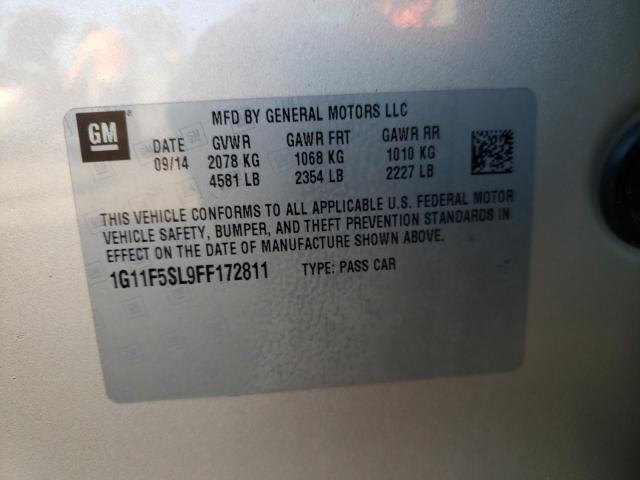 1G11F5SL9FF172811 - 2015 CHEVROLET MALIBU LTZ ბეჟი ფოტო 10