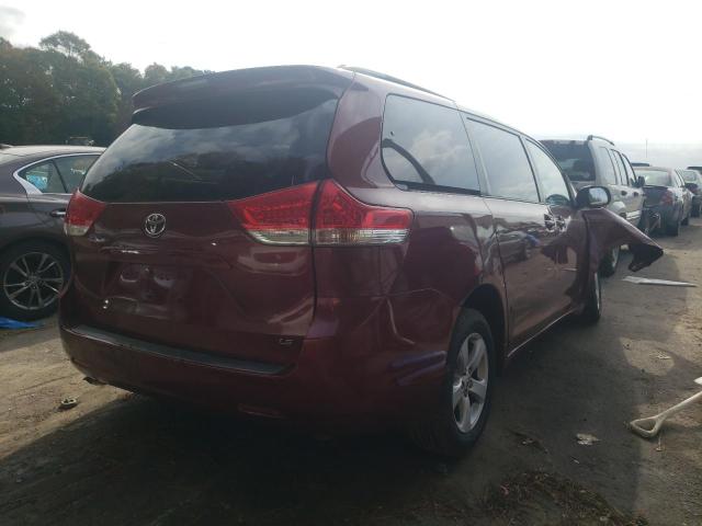 5TDKK3DC8BS068815 - 2011 TOYOTA SIENNA LE MAROON photo 4