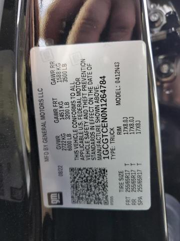 1GCGTCEN0N1264784 - 2022 CHEVROLET COLORADO L BLACK photo 10