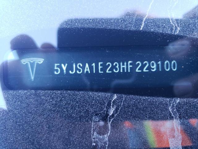 5YJSA1E23HF229100 - 2017 TESLA MODEL S Azul foto 10