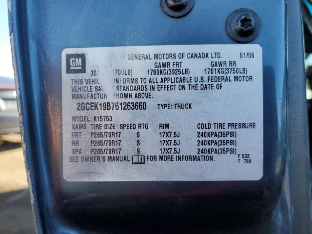 2GCEK19B761263660 - 2006 CHEVROLET SLVRD 1500 BLUE photo 10