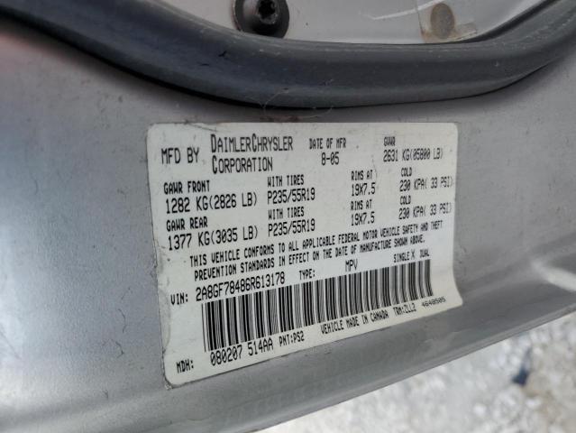 2A8GF78486R613178 - 2006 CHRYSLER PACIFICA L SILVER photo 10