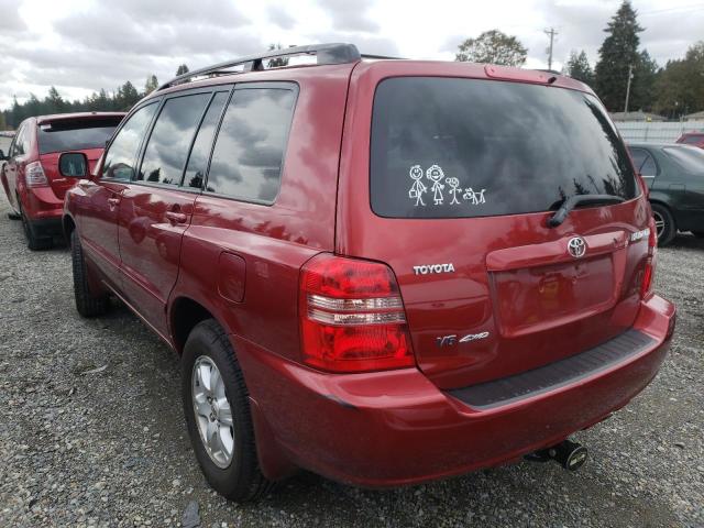 JTEHF21A720060554 - 2002 TOYOTA HIGHLANDER RED photo 3