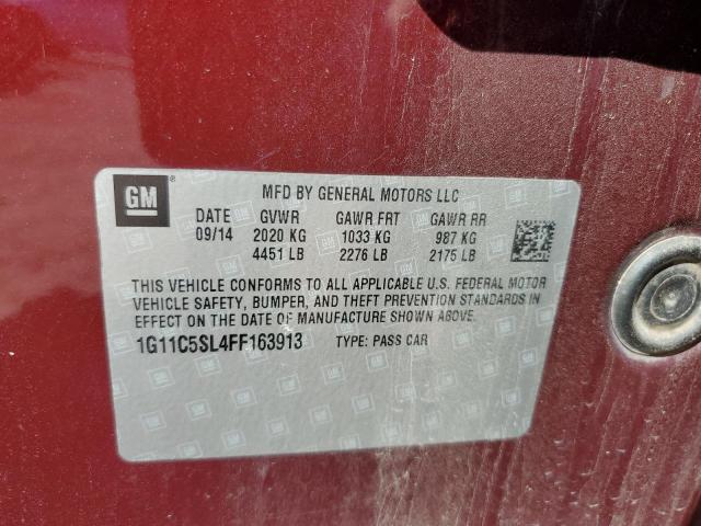 1G11C5SL4FF163913 - 2015 CHEVROLET MALIBU 1LT 红色 照片 10