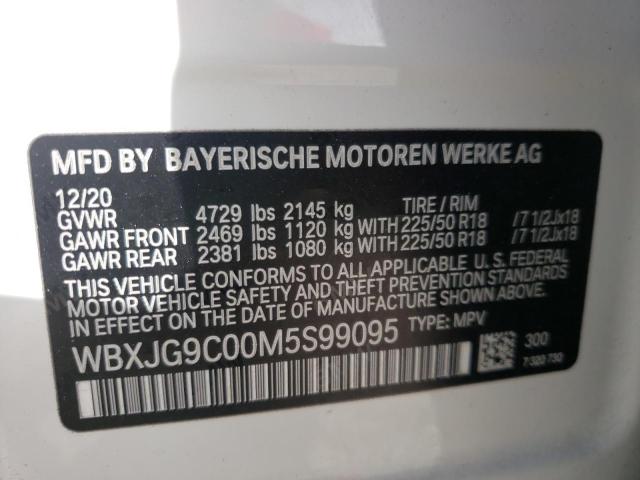 WBXJG9C00M5S99095 - 2021 BMW X1 XDRIVE2 WHITE photo 13