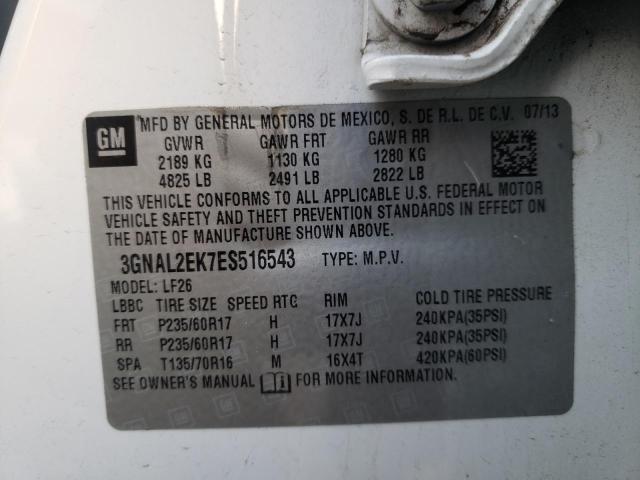 3GNAL2EK7ES516543 - 2014 CHEVROLET CAPTIVA LS 白色 照片 10