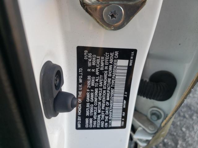 SHHFK7H4XKU215067 - 2019 HONDA CIVIC SPOR WHITE photo 10