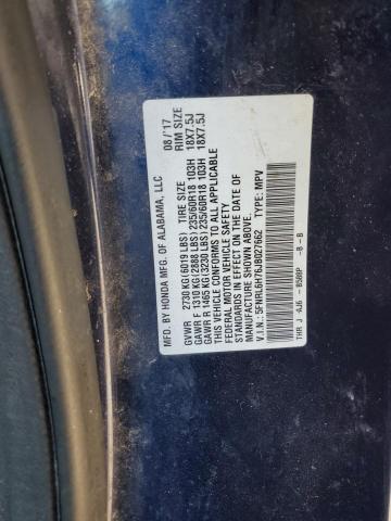 5FNRL6H76JB027662 - 2018 HONDA ODYSSEY EX Azul foto 10