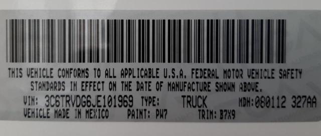 3C6TRVDG6JE101969 - 2018 RAM PROMASTER WHITE photo 10