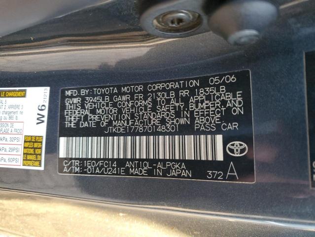 JTKDE177870148301 - 2007 TOYOTA SCION TC CHARCOAL photo 10