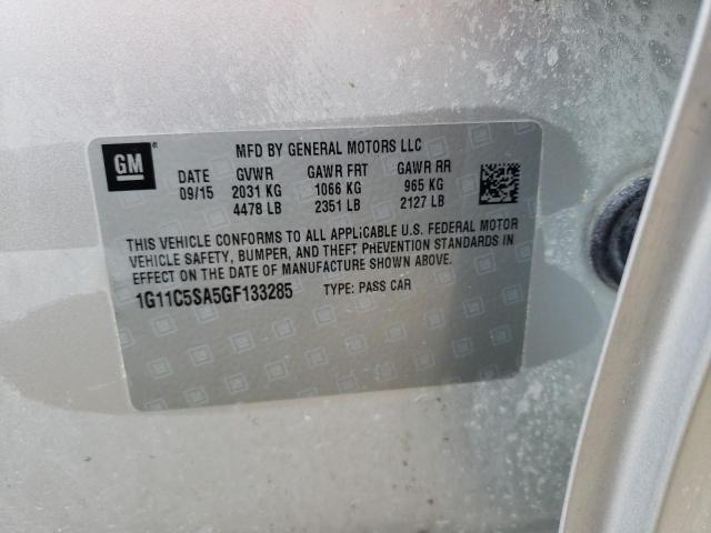 1G11C5SA5GF133285 - 2016 CHEVROLET MALIBU LIM 银色 照片 10