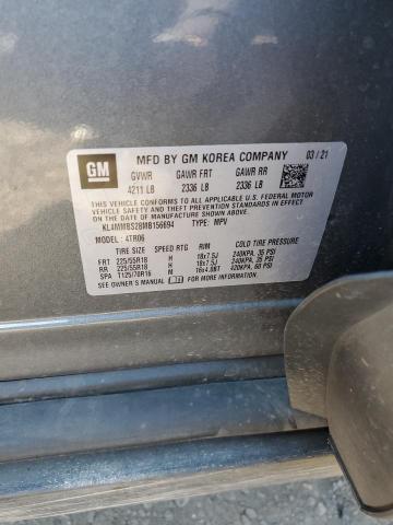 KL4MMBS28MB156694 - 2021 BUICK ENCORE GX GRAY photo 10