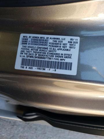 5FNRL5H90BB077941 - 2011 HONDA ODYSSEY TO TAN photo 10