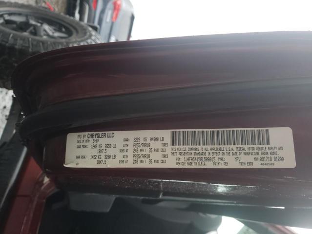 1J4FA54158L506015 - 2008 JEEP WRANGLER S მუქწითელი ფოტო 10