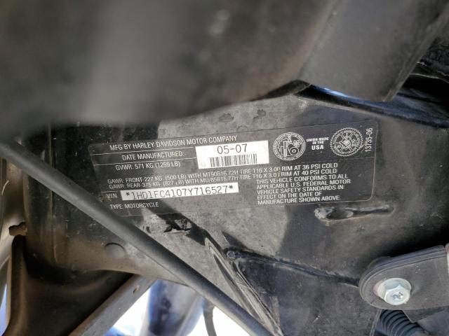 1HD1FC4107Y716527 - 2007 HARLEY-DAVIDSON FLHTCUI 紫色 照片 10