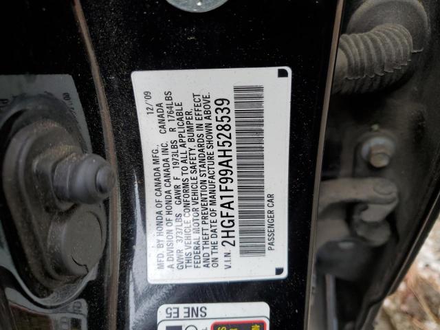 2HGFA1F99AH528539 - 2010 HONDA CIVIC EXL Qara foto 10