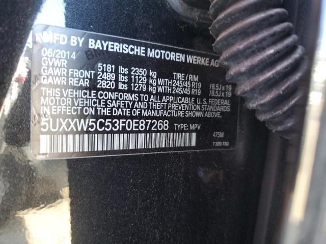 5UXXW5C53F0E87268 - 2015 BMW X4 XDRIVE3 BLACK photo 10